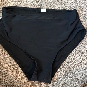 High-Waisted Black Bikini Bottoms